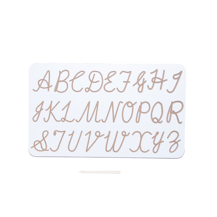 White Tracing Board / Stencil - Capital Cursive Alphabets