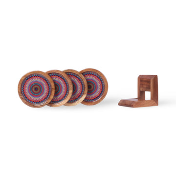 Wooden Coasters - Manadala Art 1-4