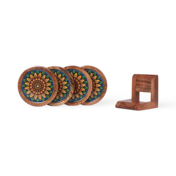 Wooden Coasters - Manadala Art 2-4