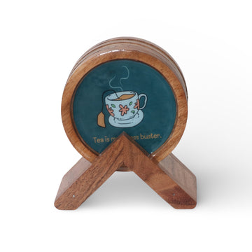 Wooden Coasters -Tea is my Stress Buster-4