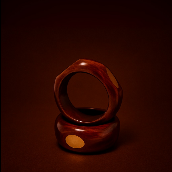 Wooden Brass Bangles (Set of 2)