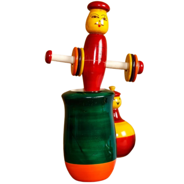 Wooden Joker Rattle with Whistle