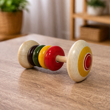 Wooden Dumbell Rattle (Ivory Wood)