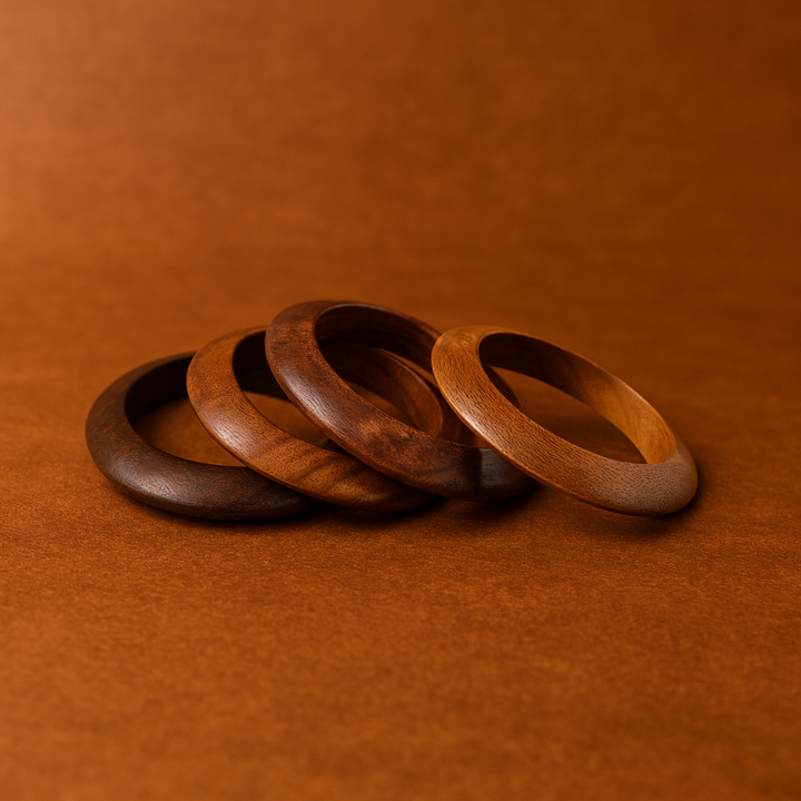 Wooden Bangles - V Design (Set of 4)