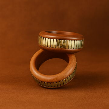 Wooden Bangles - Artistic Brass Inlay 1