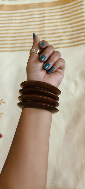 Wooden Bangles - V Design (Set of 4) 2
