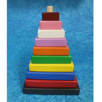 Wooden Multicolor Stacker - Square
