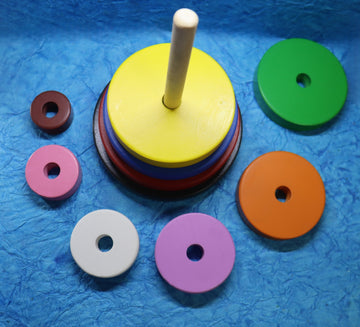 Wooden Multicolor Stacker - Round