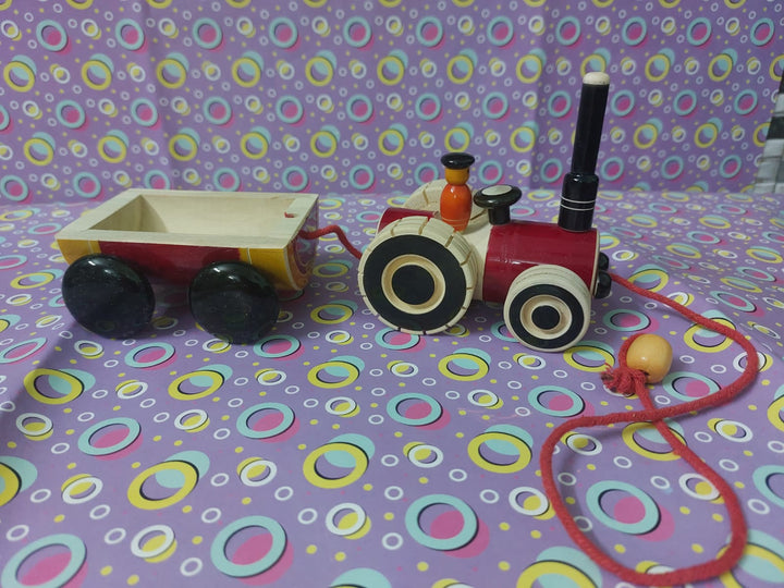 Wooden Tractor with Trailer