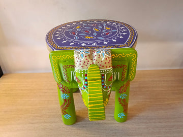Wooden_Elephant_Stool_Green_4