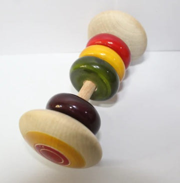 Wooden Dumbell Rattle (Ivory Wood)