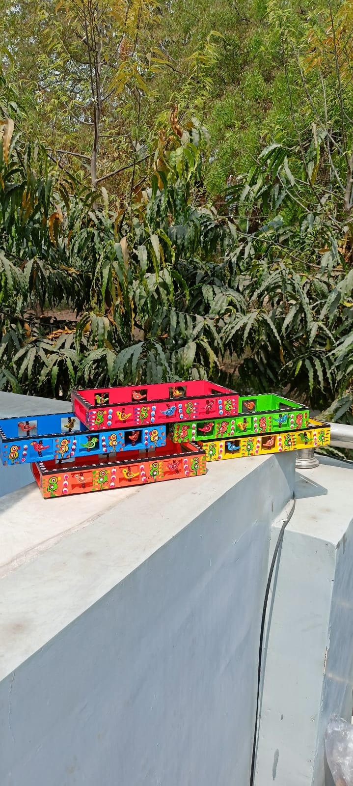 Wooden Hand painted Tray - Small Size