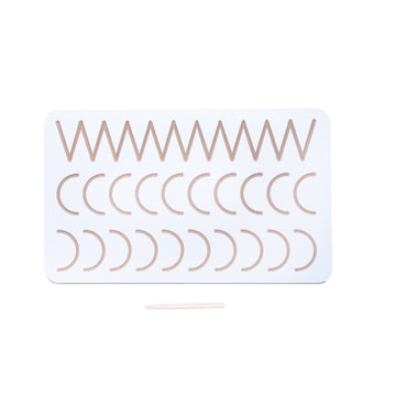 White Tracing Board / Stencil - Zigzag and Curve Lines