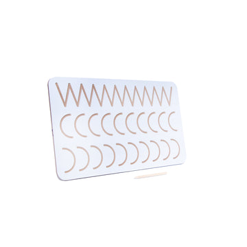 White Tracing Board / Stencil - Zigzag and Curve Lines