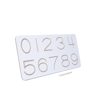 White Tracing Board / Stencil -  English Numbers