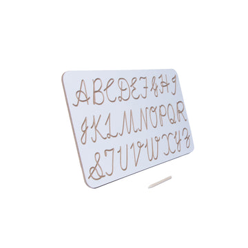 White Tracing Board / Stencil - Capital Cursive Alphabets