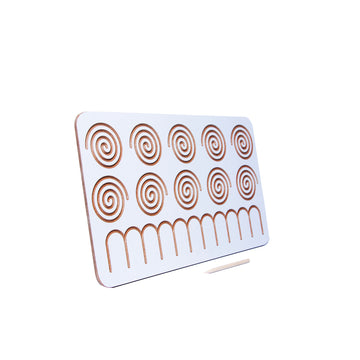 White Tracing Board / Stencil - Circular Lines