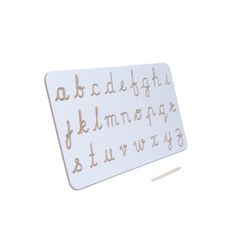 White Tracing Board / Stencil - Small Cursive Alphabets