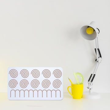 White Tracing Board / Stencil - Circular Lines