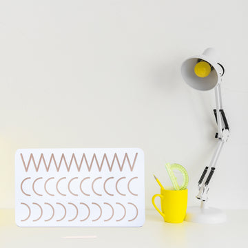 White Tracing Board / Stencil - Zigzag and Curve Lines