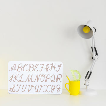 White Tracing Board / Stencil - Capital Cursive Alphabets