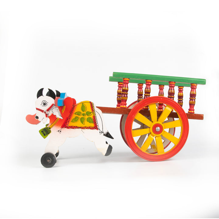 Wooden Multicolour Bullock Cart