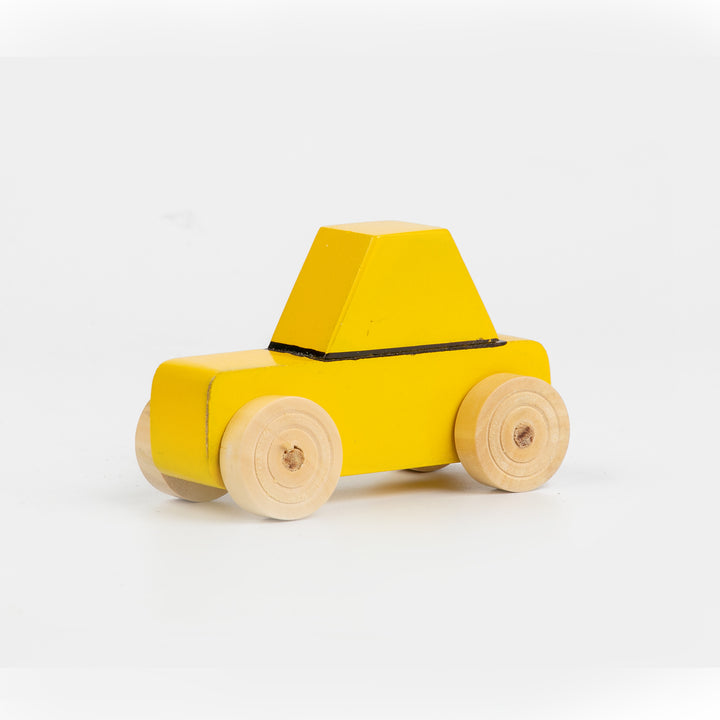 Wooden Sports Car - Yellow