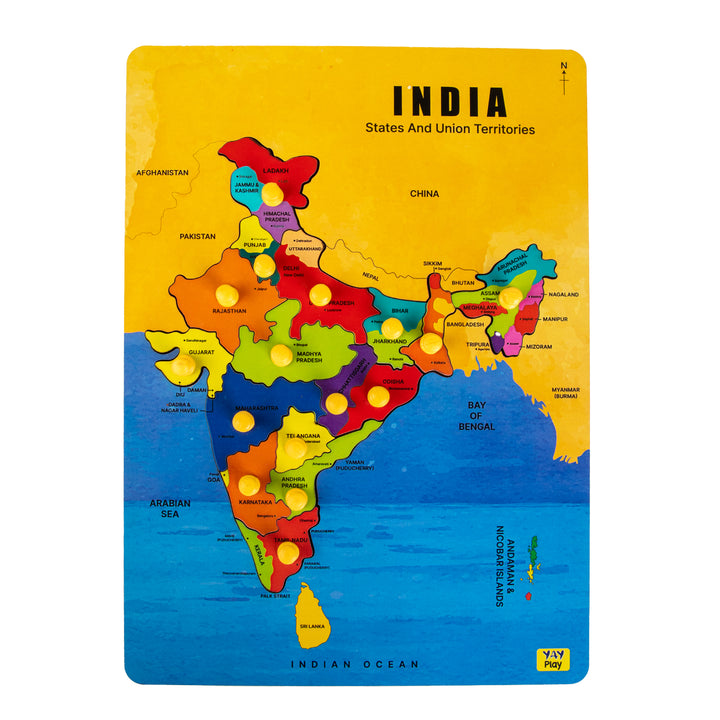 Wooden Pin Puzzles - India (States & Union Territories)