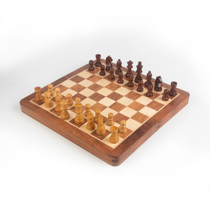 Wooden Non Magnetic Folding Chessboard - 10" X 10"