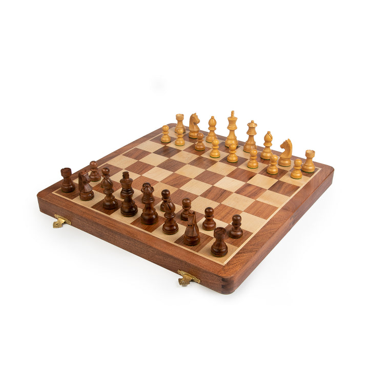 Wooden Magnetic Folding Chessboard - 12" X 12"