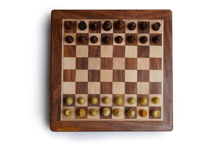 Wooden Non Magentic Drawer Chessboard - 10" X 10"