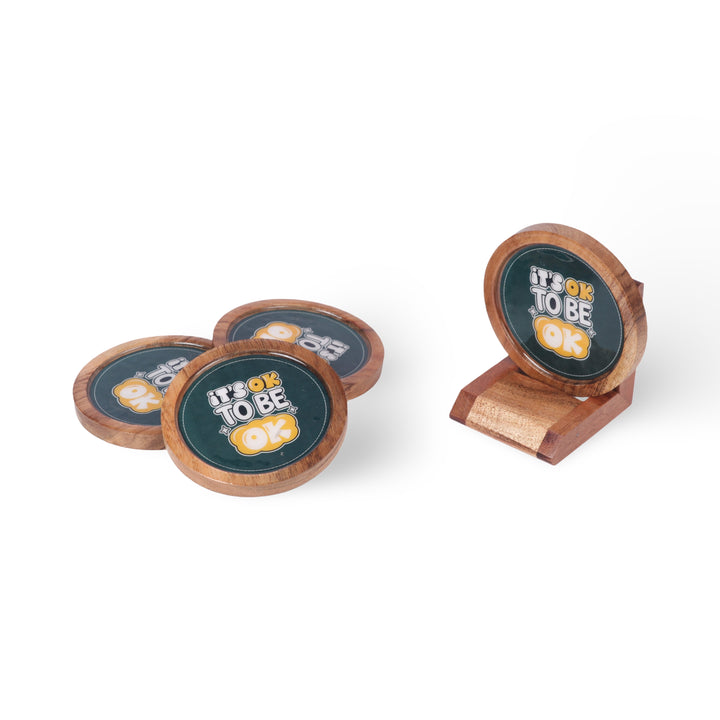 Wooden Coasters - It_s OK TO BE OK