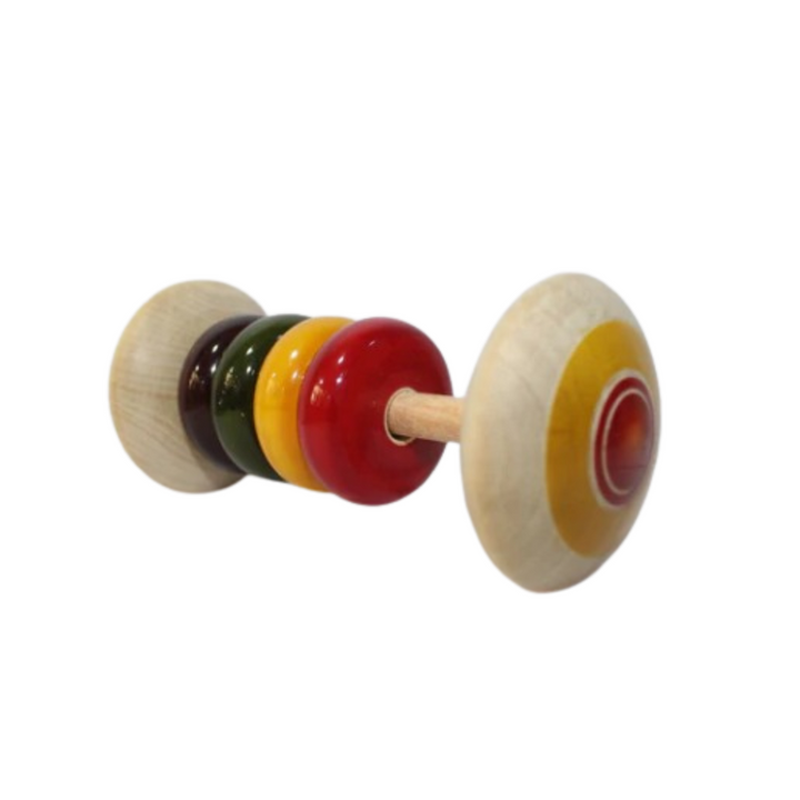 Wooden Dumbell Rattle (Ivory Wood)