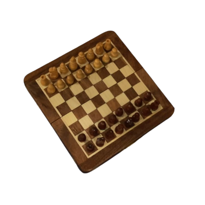 Wooden Magnetic Drawer Chessboard - 10" X 10"