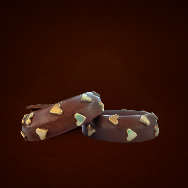 Golden Heart Bangles (Set of 2)