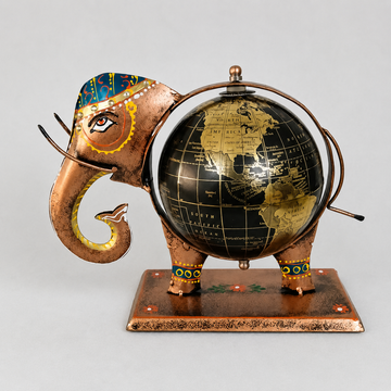 Wooden Elephant Globe - 8 × 10 Inches