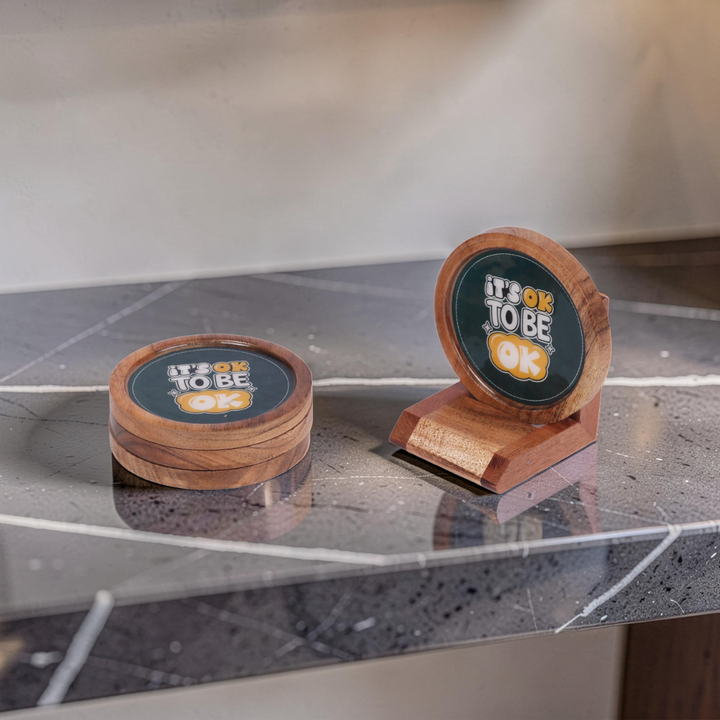 Wooden Coasters - It_s OK TO BE OK