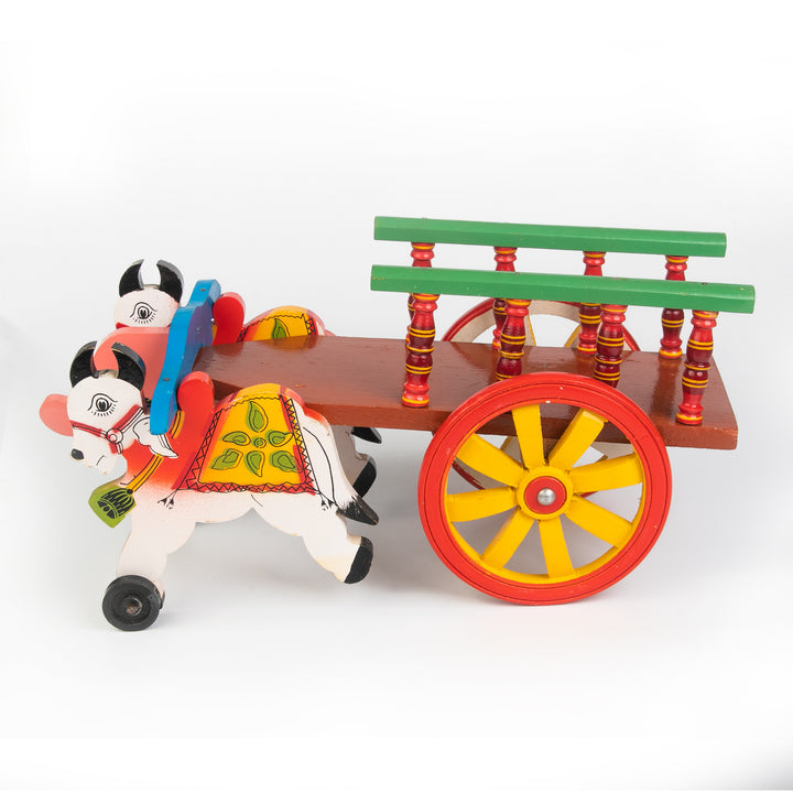 Wooden Multicolour Bullock Cart