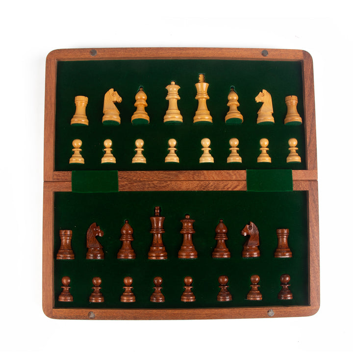 Wooden Non Magnetic Folding Chessboard - 10" X 10"