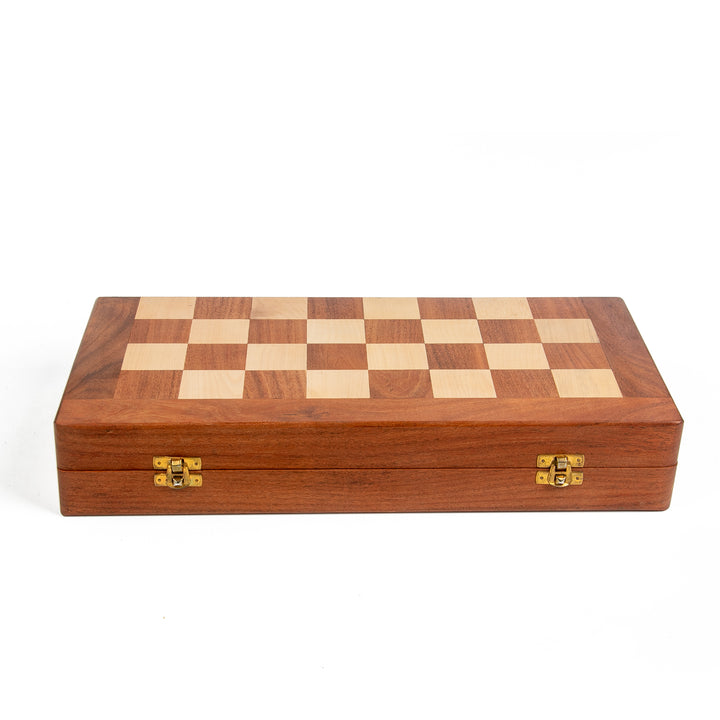 Wooden Non Magnetic Folding Chessboard - 16" X 16"