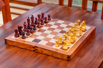 Wooden Magnetic Folding Chessboard - 12" X 12"