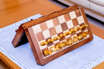 Wooden Magnetic Folding Chessboard - 12" X 12"