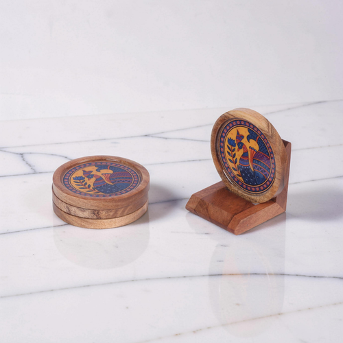 Wooden Coasters - Peacock