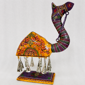 Wooden Camel Décor with Bells