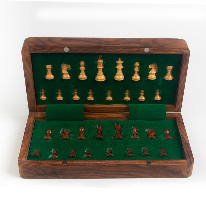 Wooden Magnetic Folding Chessboard - 10" X 10"