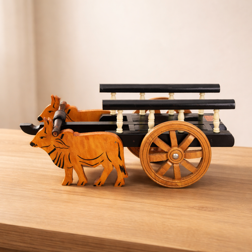 Wooden Brown Bullock Cart