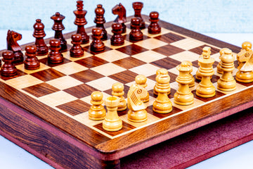 Wooden Magnetic Drawer Chessboard - 10" X 10"