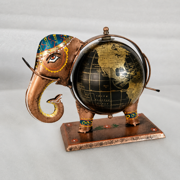 Wooden Elephant Globe - 8 × 10 Inches