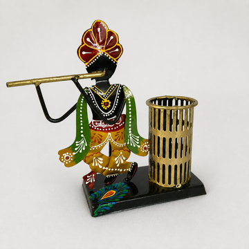 Black Krishna Pen Holder - 6 × 4 Inches