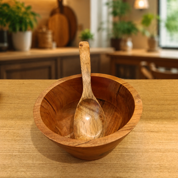 Acacia Wood Soup Bowl with Spoon